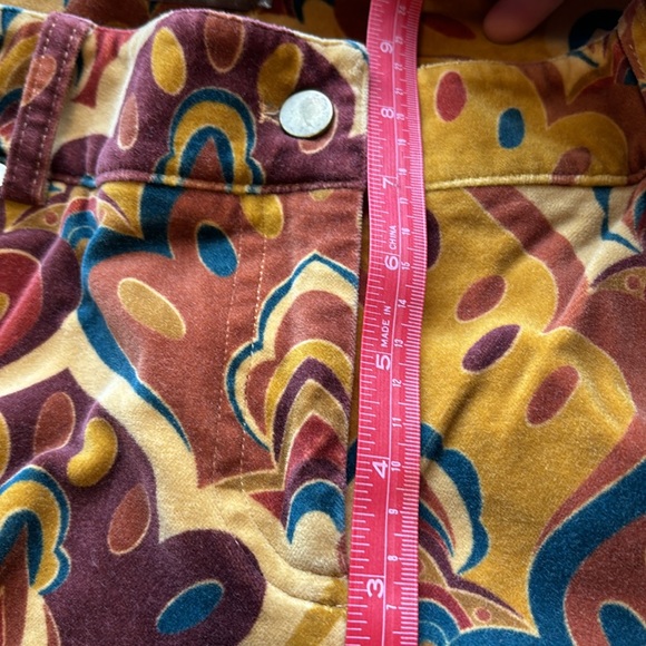 J McLaughlin Women Felicity Velvet Retro Multicolored Printed Pants Size 8 - Picture 7 of 8
